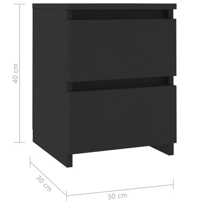 Nattbord Sengbord svart 30x30x40 cm konstruert tre