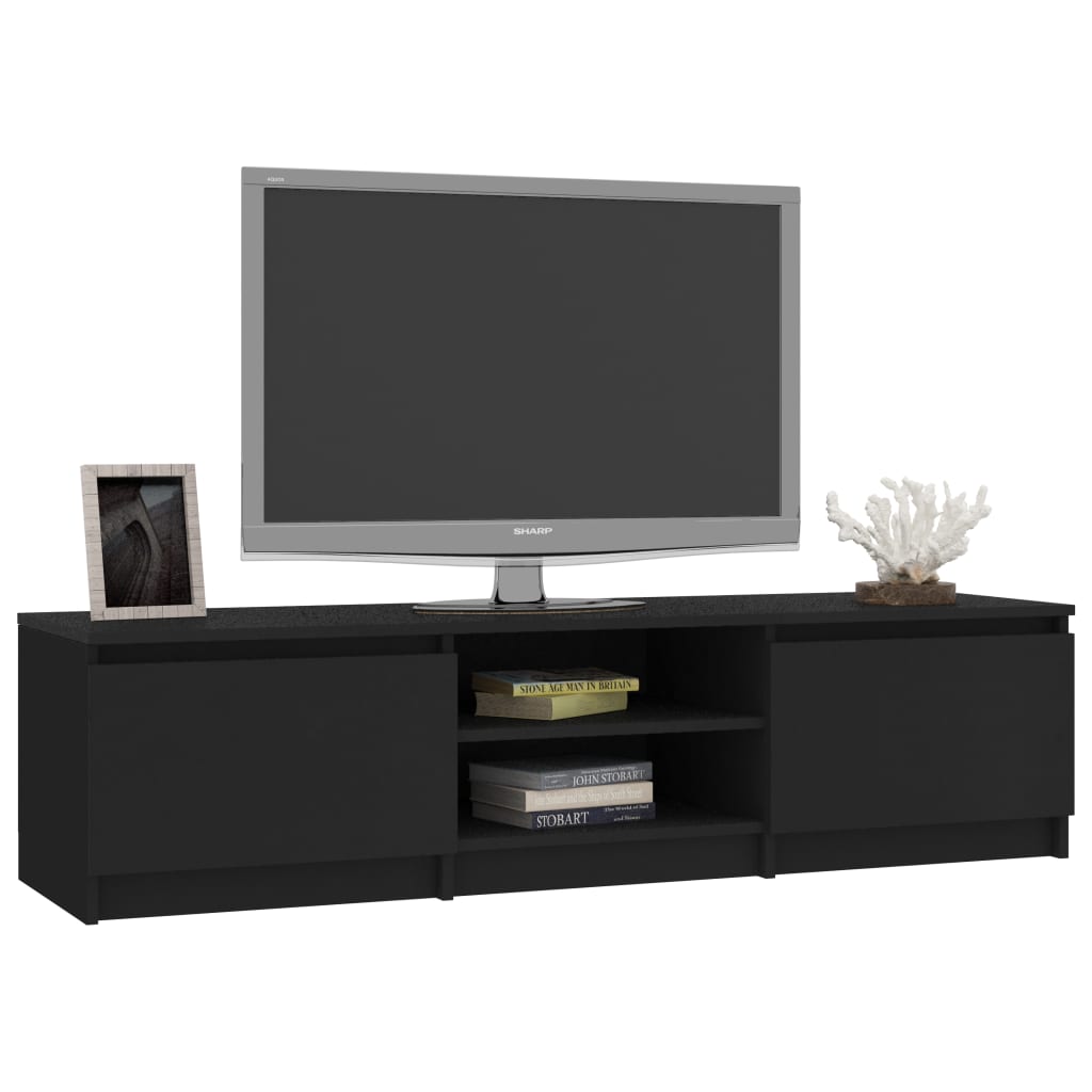 TV-benk svart 140x40x35,5 cm konstruert tre