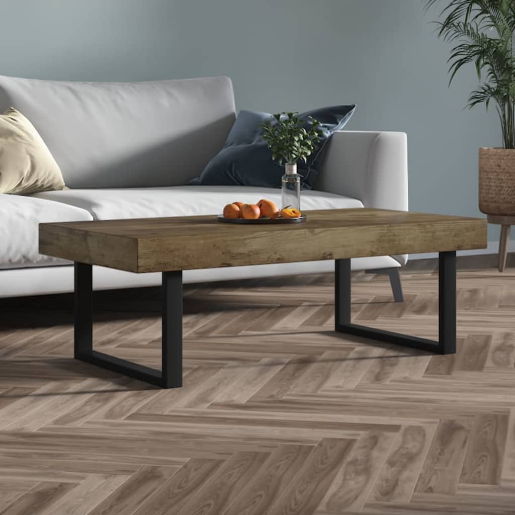 Salongbord Sofabord Svart mørkebrun 120x60x40 cm jern