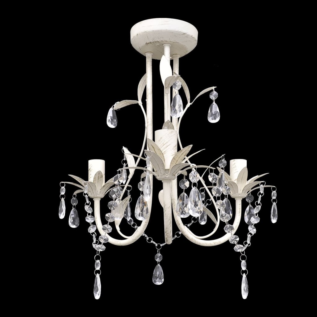 Taklampe Lysekrone KrystalTaklampe Lysekrone 2 stk elegant Hvit