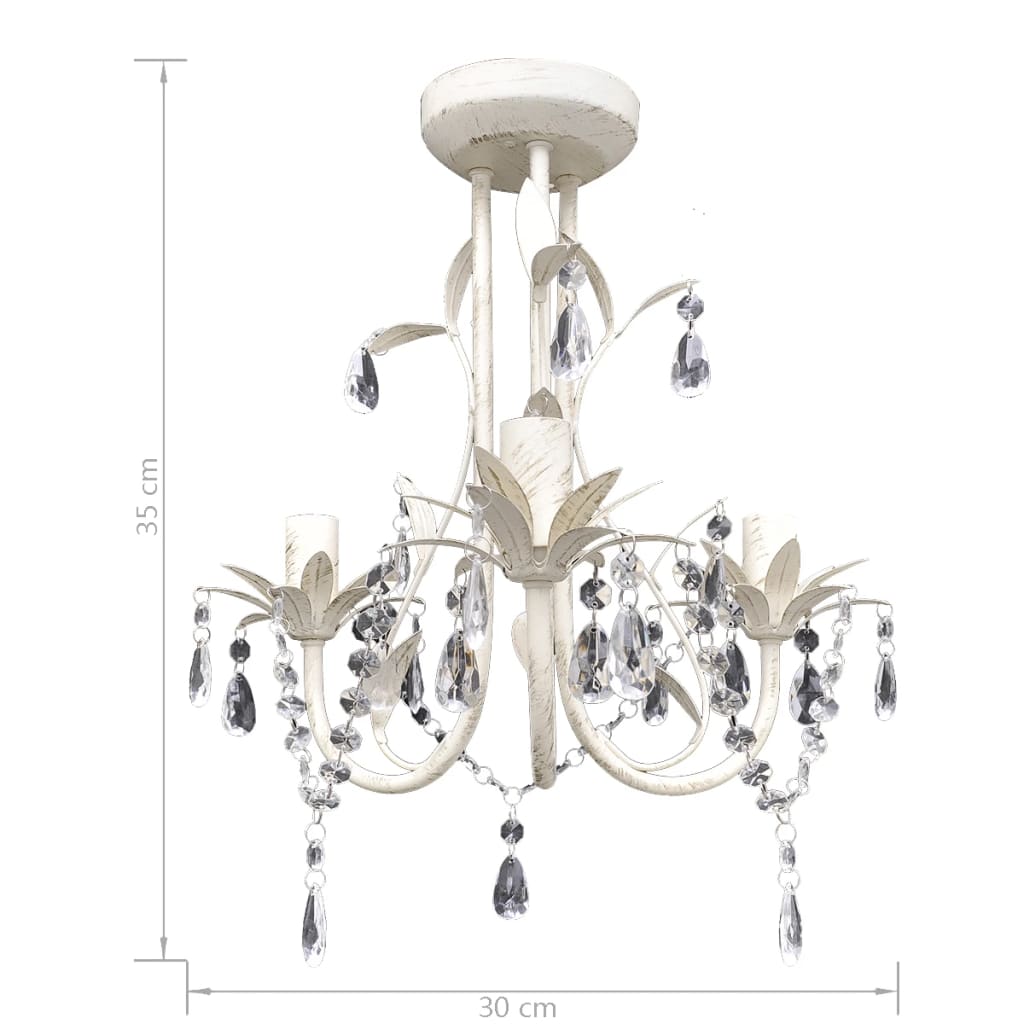 Taklampe Lysekrone KrystalTaklampe Lysekrone 2 stk elegant Hvit