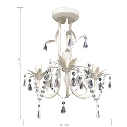 Taklampe Lysekrone KrystalTaklampe Lysekrone 2 stk elegant Hvit