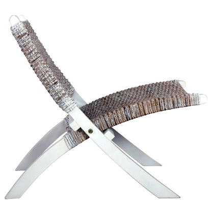 Lenestol Hvit naturlig kubu-rotting og heltre mahogni