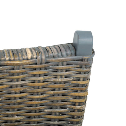 Lenestol Grå naturlig kubu-rotting og heltre mahogni