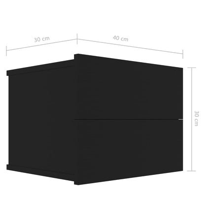 Nattbord Sengbord svart 40x30x30 cm konstruert tre