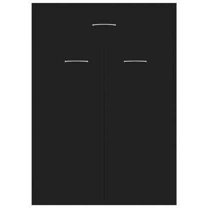 Skoskap Skohylle Skobenk Svart 60x35x84 cm