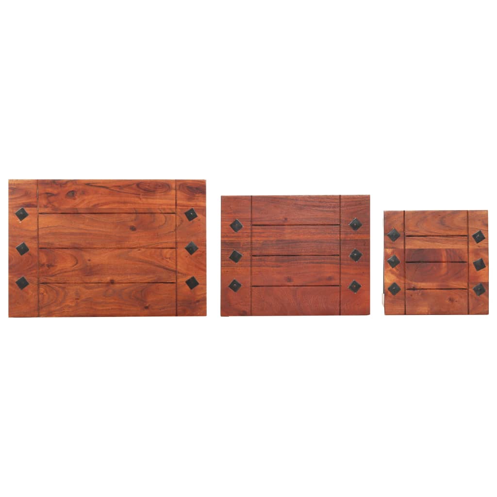 Salongbord Sofabord Tre 3 stk heltre akasie