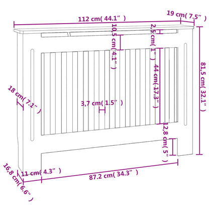 Radiatordeksel antrasitt 112x19x81,5 cm MDF