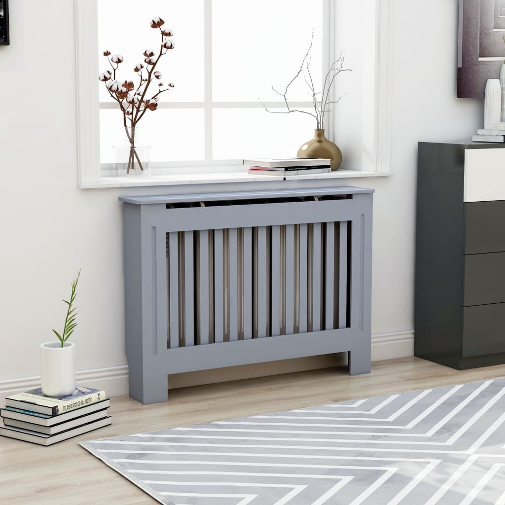 Radiatordeksel antrasitt 112x19x81,5 cm MDF