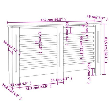 Radiatordeksel antrasitt 152x19x81,5 cm MDF