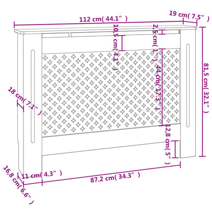 Radiatordeksel 112x19x81,5 cm MDF