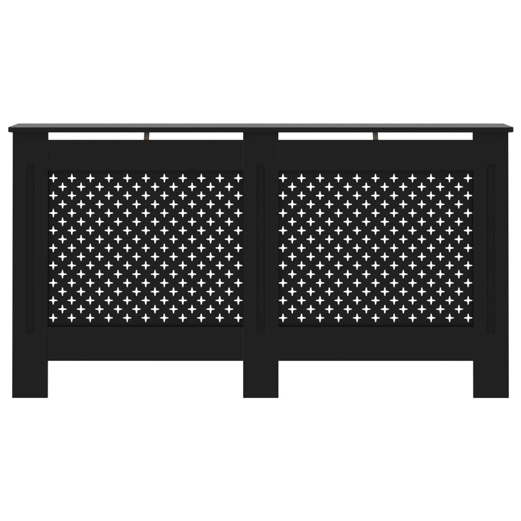 Radiatordeksel svart 152x19x81,5 cm MDF