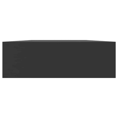 Vegghylle Svart med skuff 80x25x8 cm