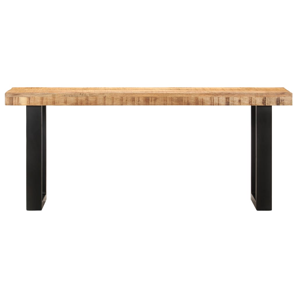 Sittebenk 110 cm grov heltre mango og stål