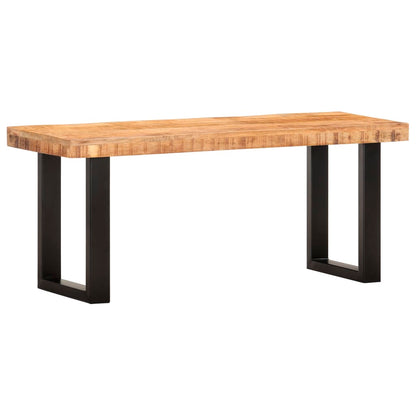 Sittebenk 110 cm grov heltre mango og stål