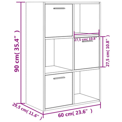 Skap Oppbevaringsskap betonggrå 60x29,5x90 cm konstruert tre