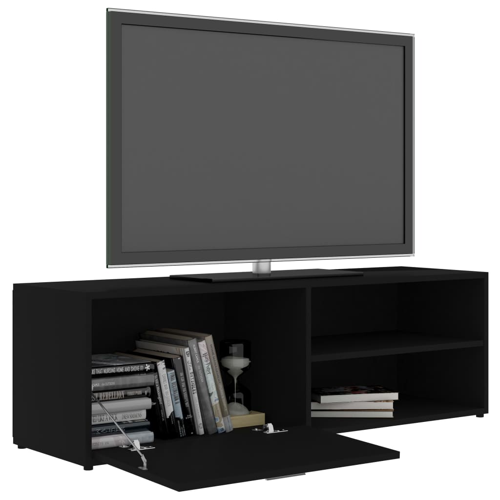 TV-benk svart 120x34x37 cm konstruert tre