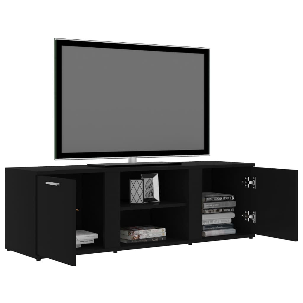 TV-benk svart 120x34x37 cm konstruert tre