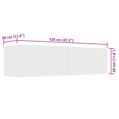 TV-benk hvit 120x30x30 cm konstruert tre