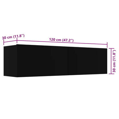 TV-benk svart 120x30x30 cm konstruert tre