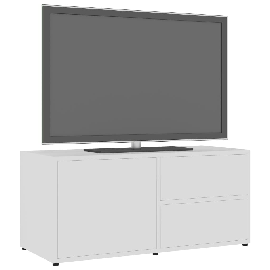 TV-benk hvit 80x34x36 cm konstruert tre