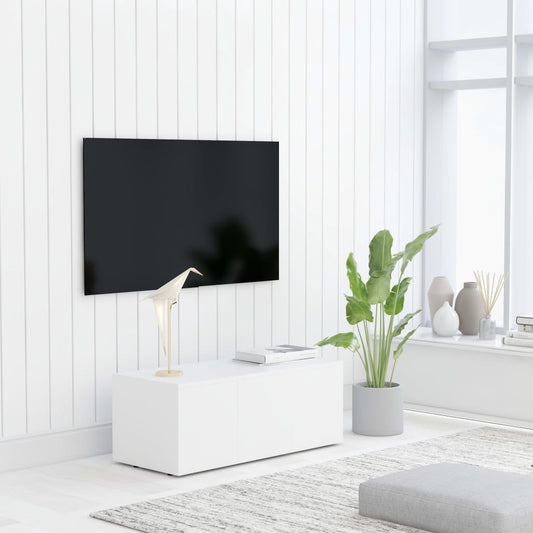 TV-benk hvit 80x34x30 cm konstruert tre