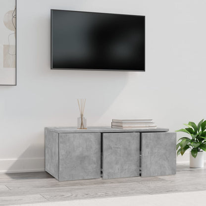 TV-benk betonggrå 80x34x30 cm konstruert tre