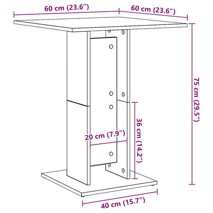 Barbord Kafebord Bistrobord hvit 60x60x75 cm sponplate