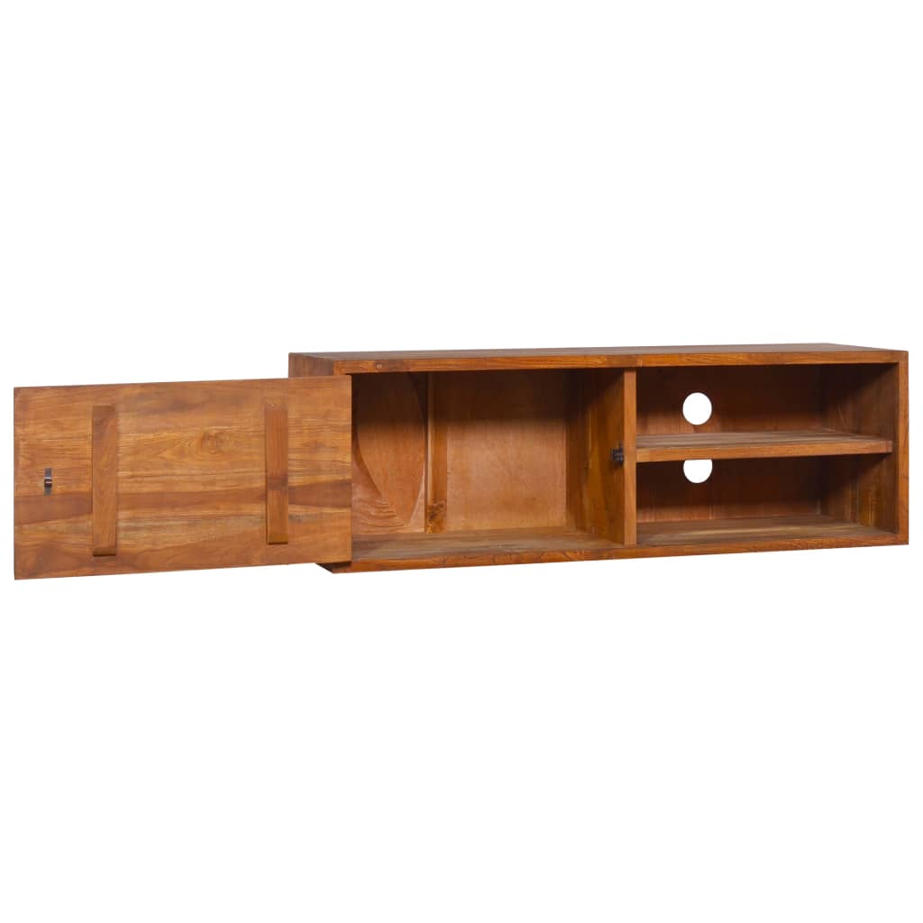 TV-benk Veggmontert 90x30x30 cm heltre teak