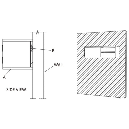 TV-benk Veggmontert 90x30x30 cm heltre teak