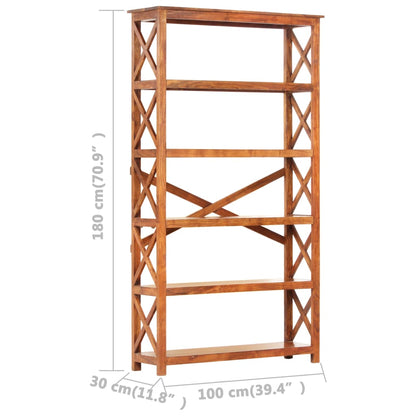 Bokhylle 100x30x180 cm heltre akasie med honningfinish