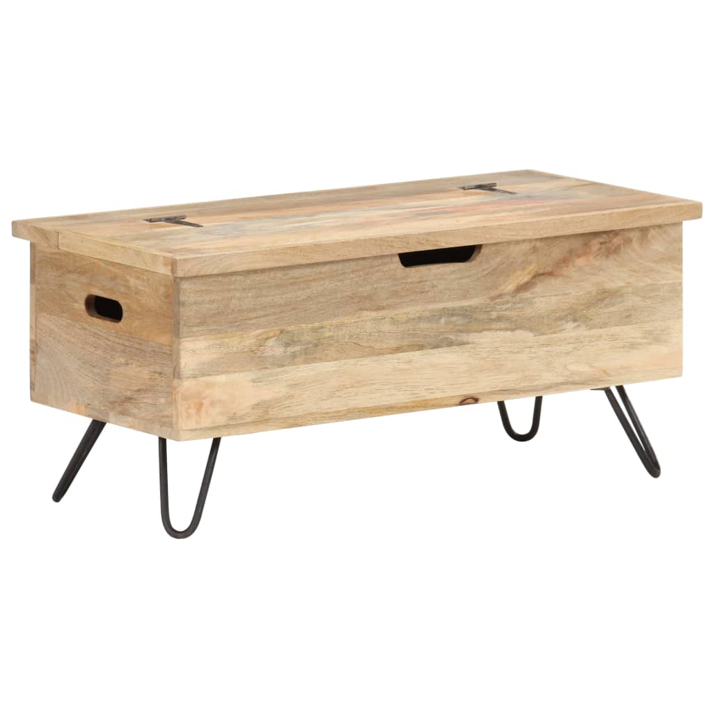 Oppbevaringskiste 90x40x45 cm heltre mango