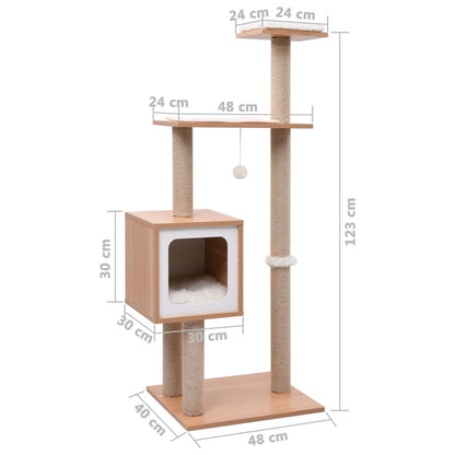 Kattemøbel Kattetre med klorematte i sisal 123 cm