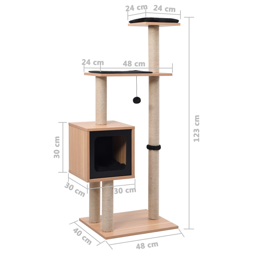 Kattemøbel Kattetre med klorematte i sisal 123 cm