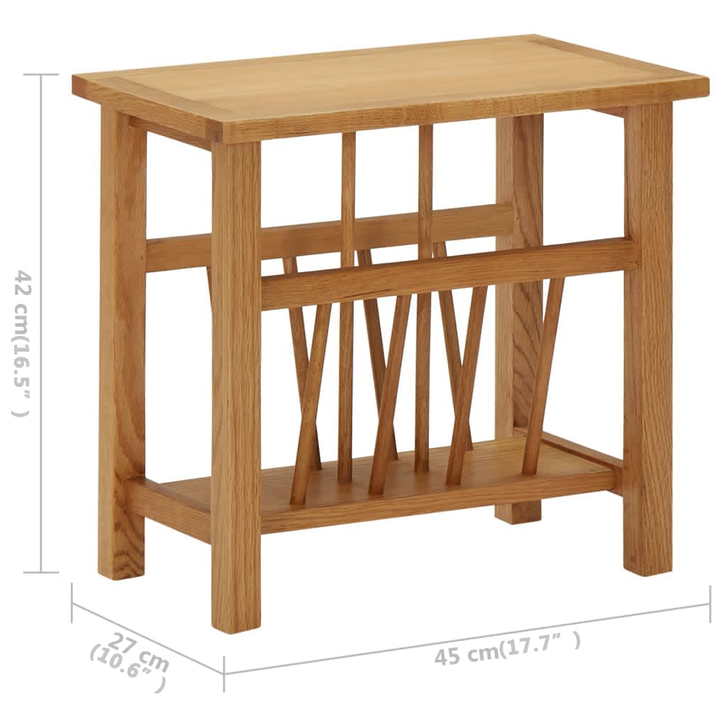 Magasinhylle Magasinbord 45x27x42 cm heltre eik