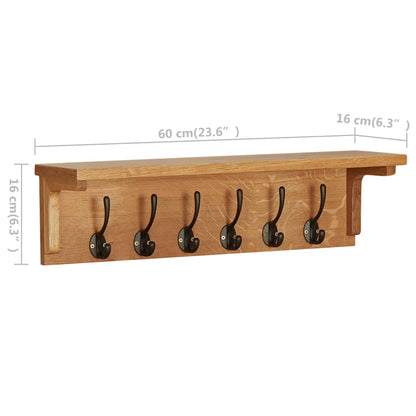 Garderobestativ Knaggrekke 60x16x16 cm heltre eik