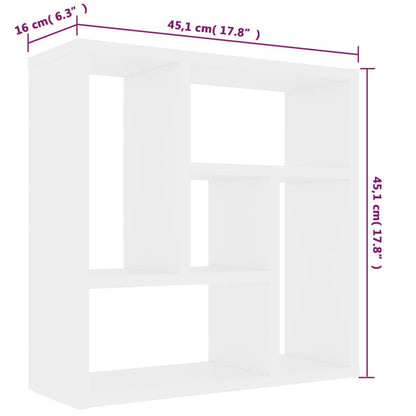 Vegghylle hvit 45,1x16x45,1 cm sponplate