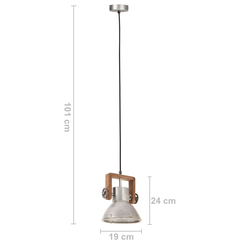 Taklampe Industriell hengelampe 25 W sølv rund 19 cm E27