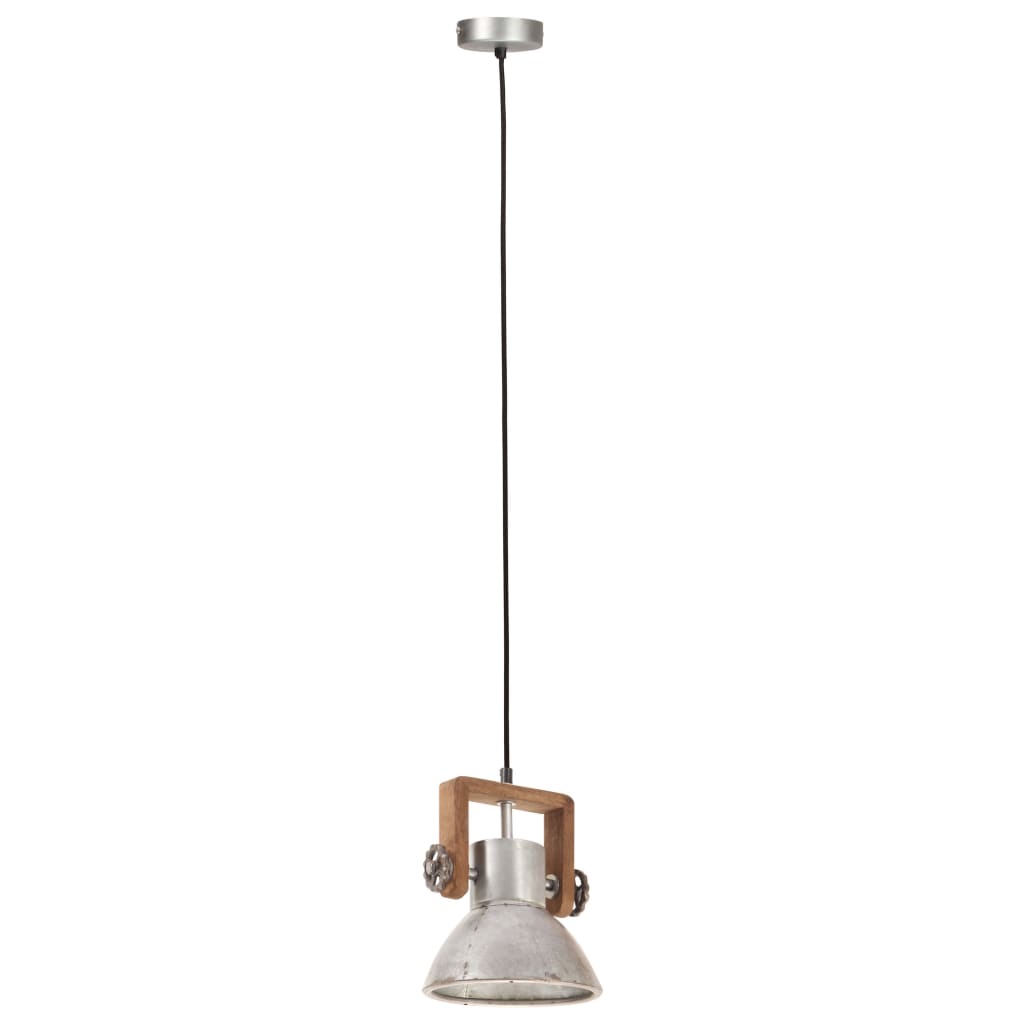 Taklampe Industriell hengelampe 25 W sølv rund 19 cm E27