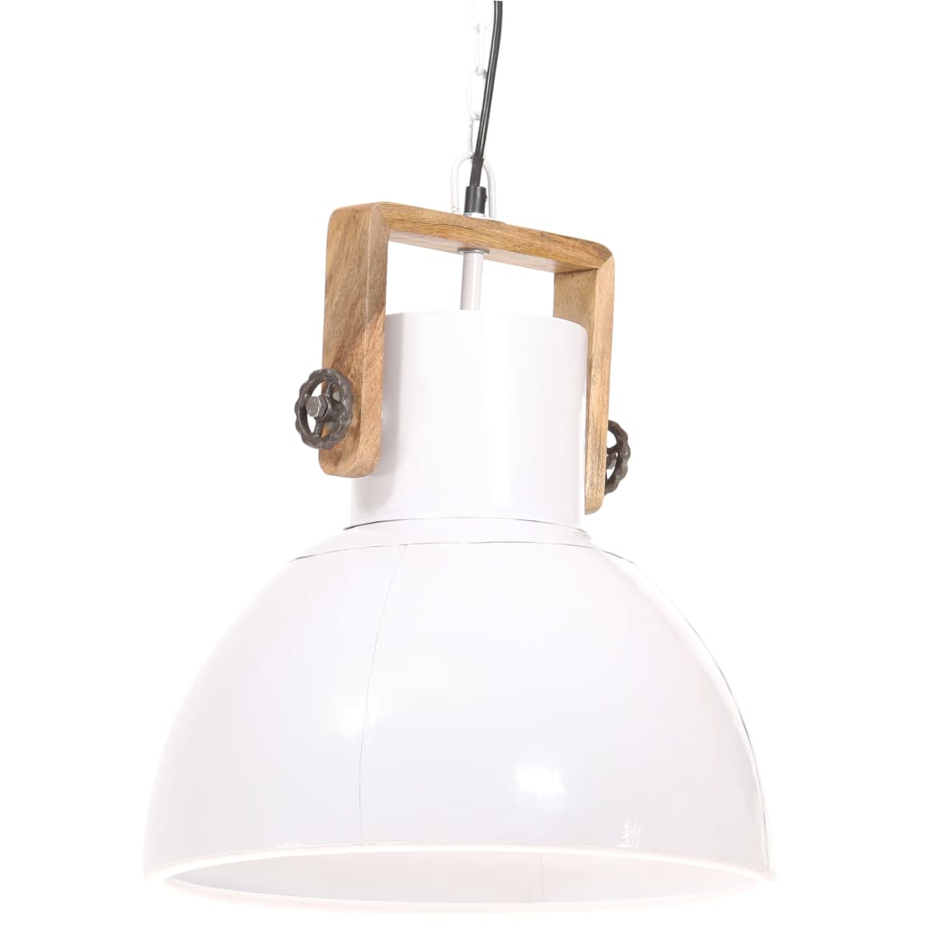 Taklampe Industriell hengelampe 25 W hvit rund 40 cm E27