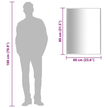 Veggspeil sølv 80x60 cm