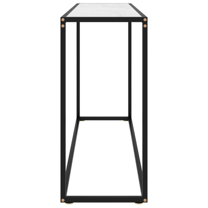Avlastningsbord Konsollbord Hvit 120x35x75 cm herdet glass