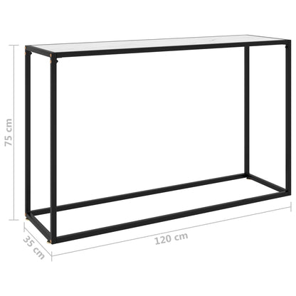 Avlastningsbord Konsollbord Hvit 120x35x75 cm herdet glass
