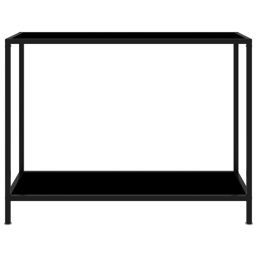 Avlastningsbord Konsollbord Svart 100x35x75 cm herdet glass