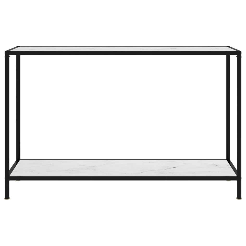 Avlastningsbord Konsollbord Hvit 120x35x75 cm herdet glass