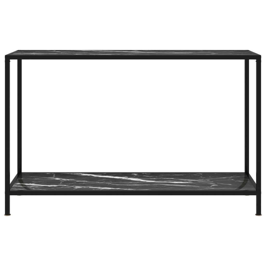 Avlastningsbord Konsollbord Svart 120x35x75 cm herdet glass