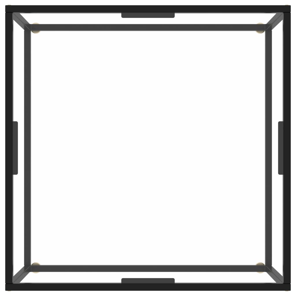 Salongbord Sofabord Svart med herdet glass 80x80x35 cm