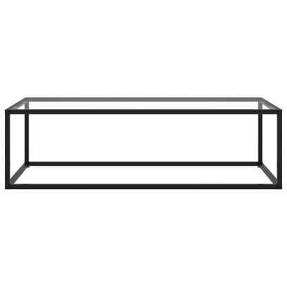 Salongbord Sofabord Svart med herdet glass 120x50x35 cm