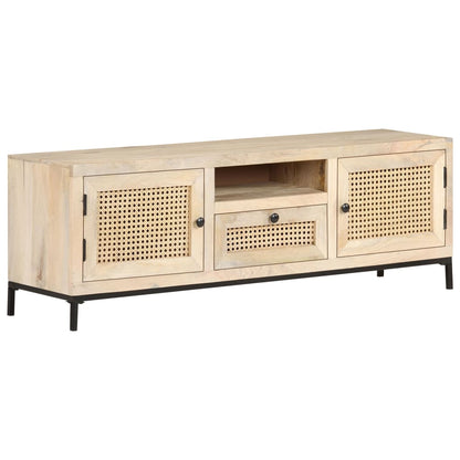 TV-benk 120x30x40 cm heltre mango med naturlig stokk