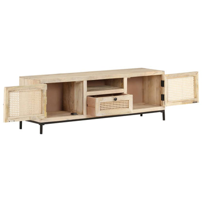 TV-benk 120x30x40 cm heltre mango med naturlig stokk